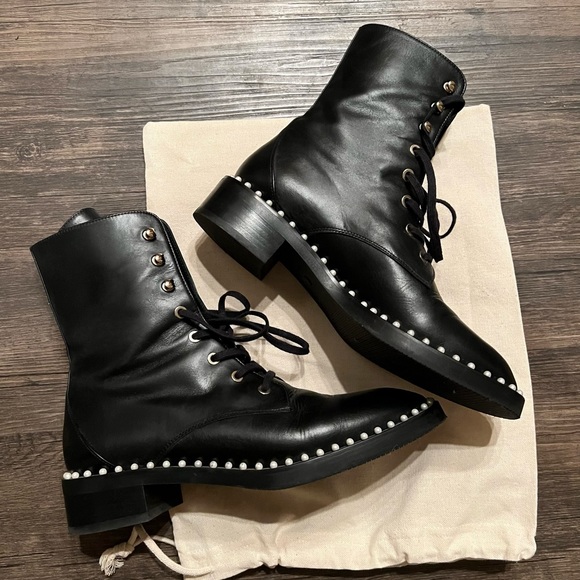 Stuart Weitzman ankle boots with pearls - Picture 1 of 6